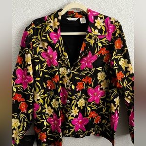 Laura Ashley floral embroidered blouse/blazer, women’s large
